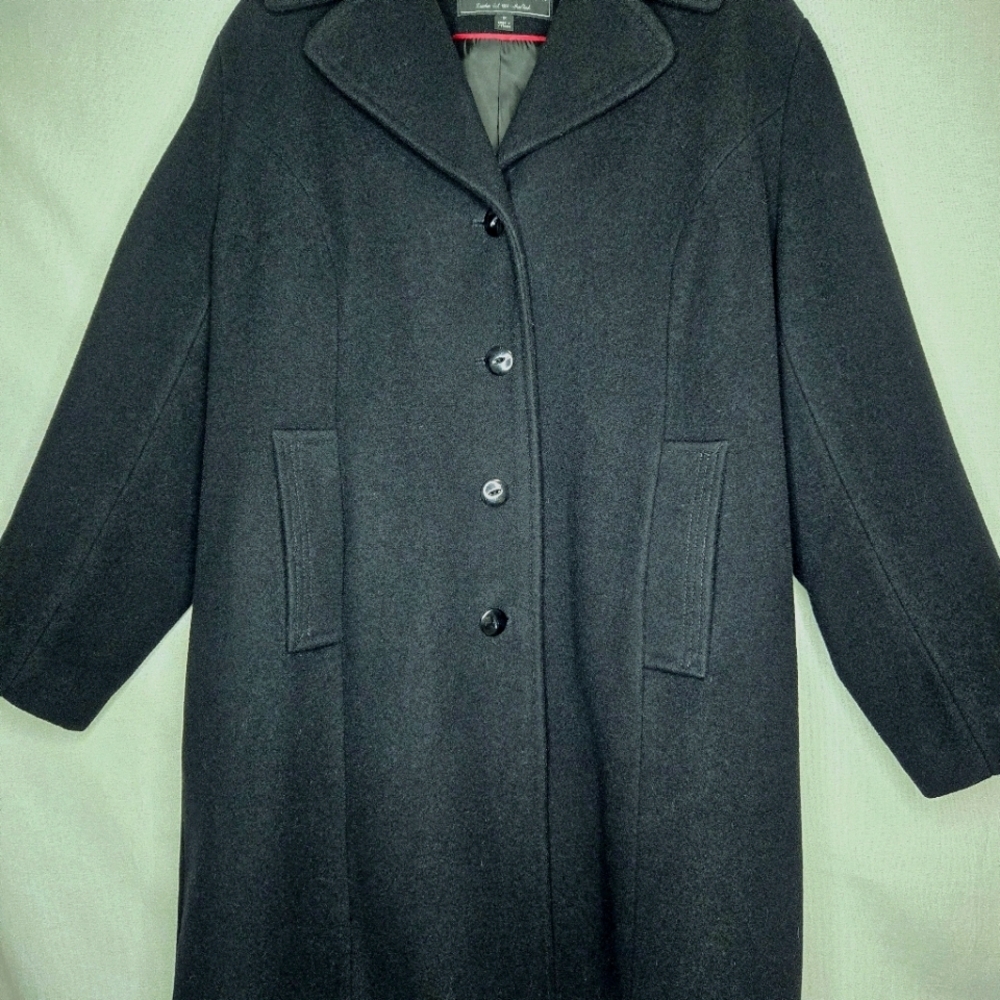 Fleet Street LDT. Black wool Coat. 1X. - Picture 6 of 15